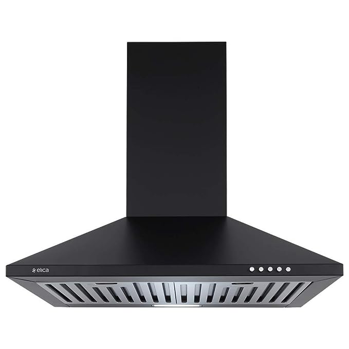 Elica 60 cm 880 m3/hr Chimney (STRIP BF 60 NERO, 2 Baffle Filters, Black)(OPEN BOX) Elica 60 cm 880 m3/hr Chimney (STRIP BF 60 NERO, 2 Baffle Filters, Black)(OPEN BOX)